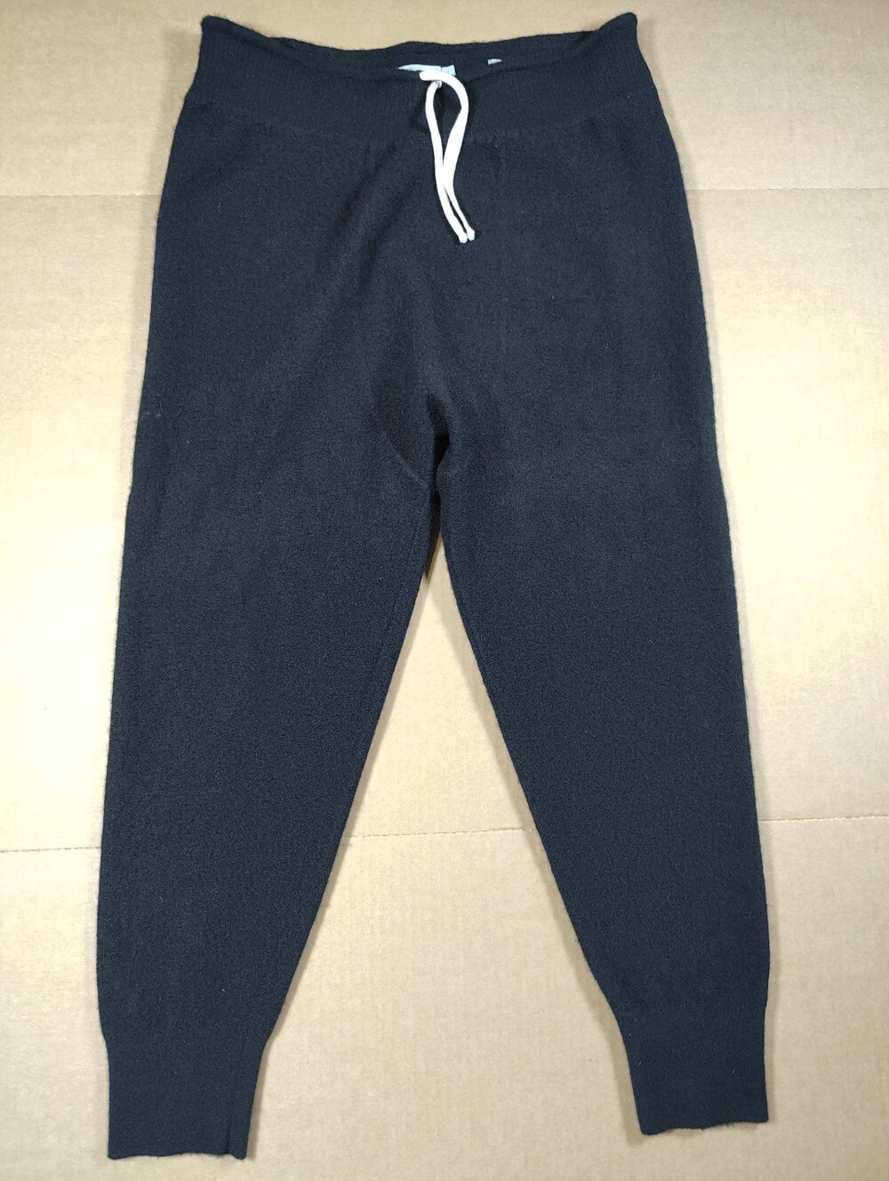 Vince Women's Black Cashmere Stretch Tapered Drawstring Sweatpants Size S